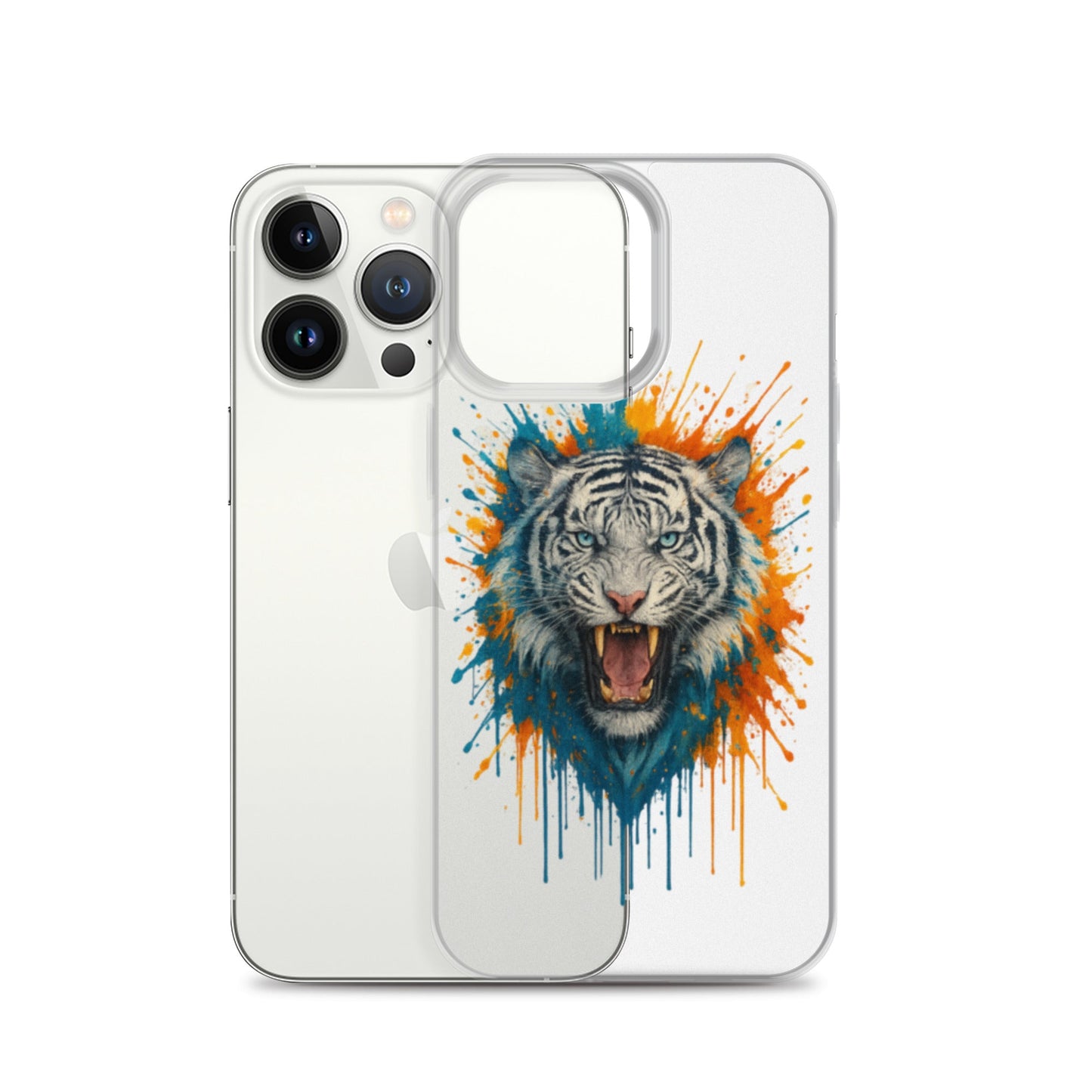 Paint Splash White Tiger - Clear Case for iPhone® - Studio ZD - Studio ZD - 