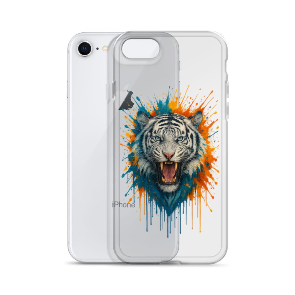 Paint Splash White Tiger - Clear Case for iPhone® - Studio ZD - Studio ZD - 