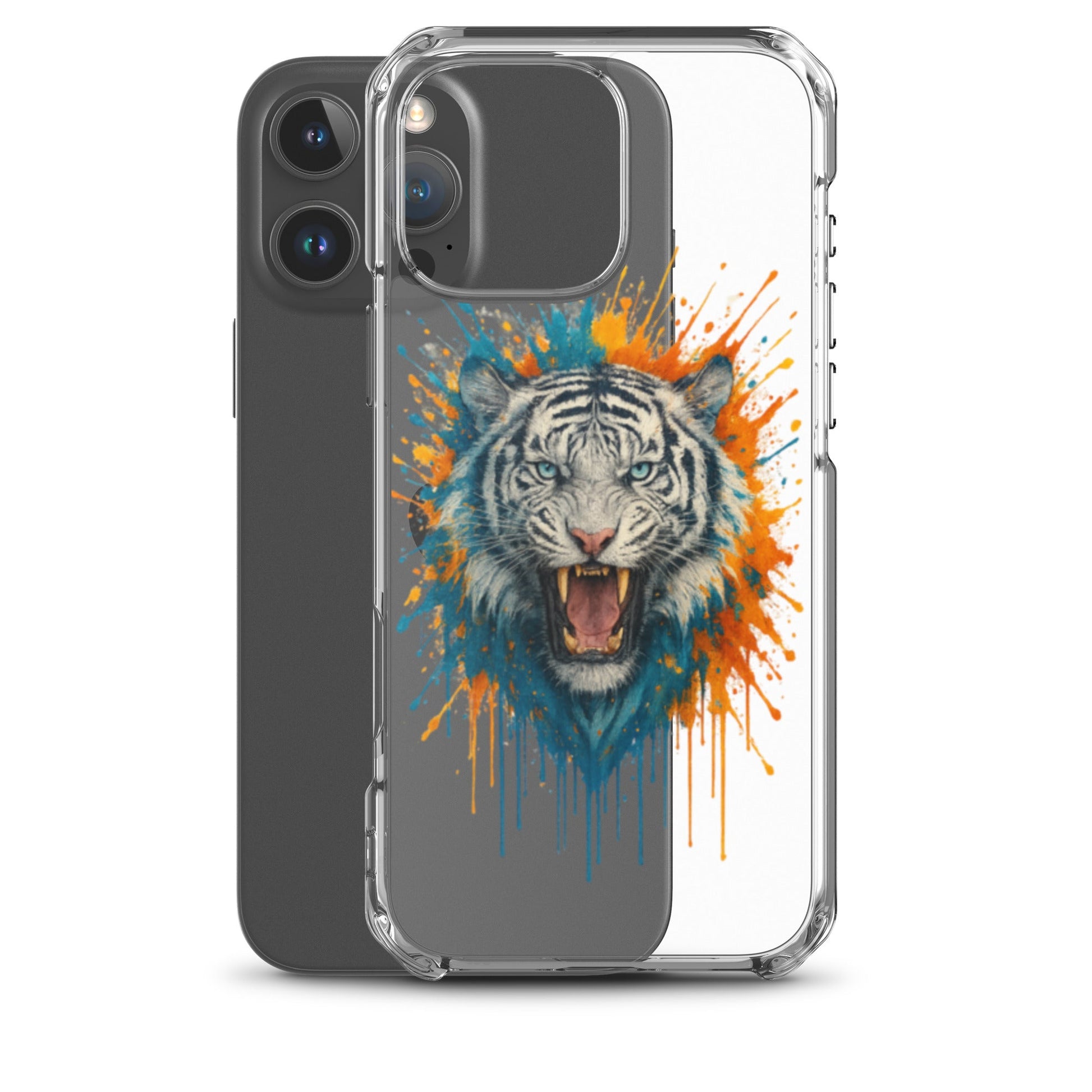 Paint Splash White Tiger - Clear Case for iPhone® - Studio ZD - Studio ZD - 