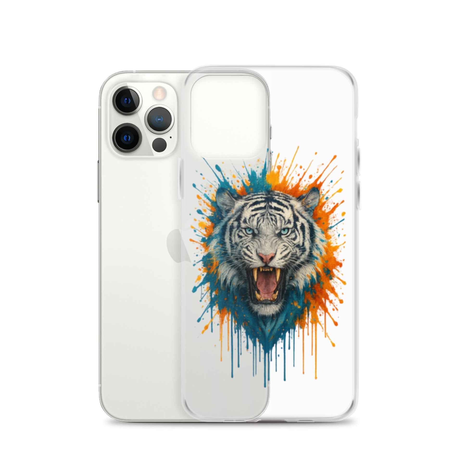 Paint Splash White Tiger - Clear Case for iPhone® - Studio ZD - Studio ZD - 