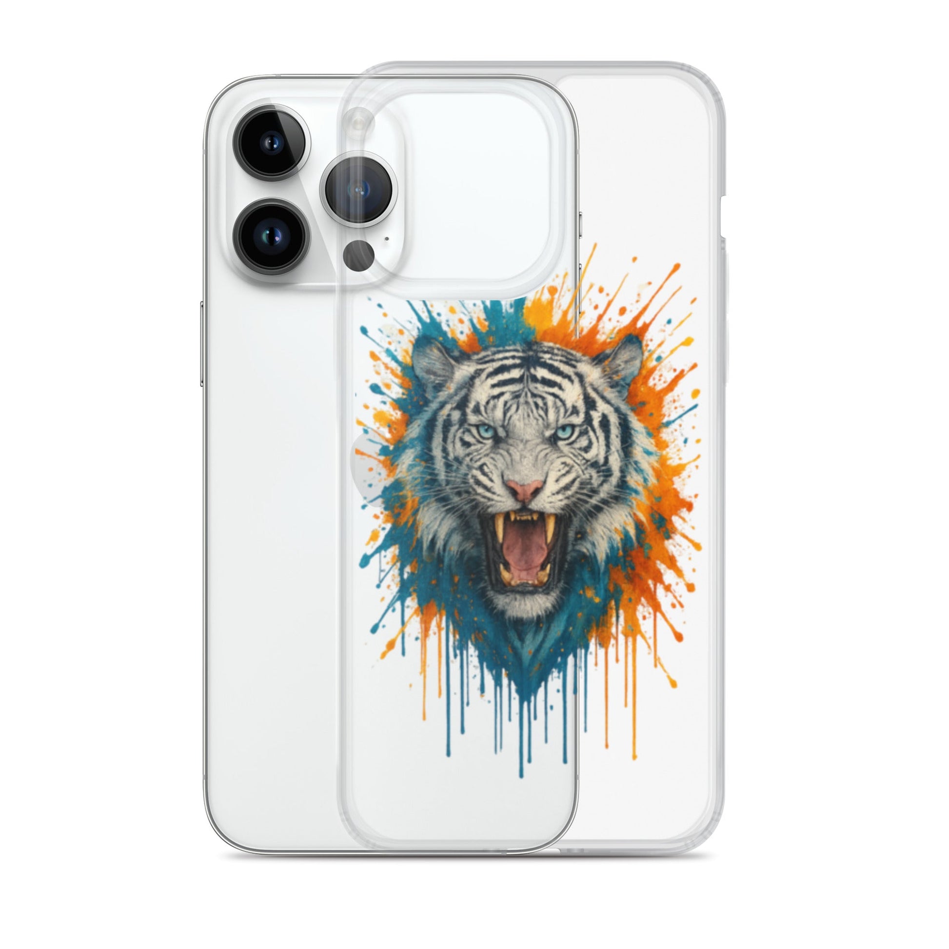 Paint Splash White Tiger - Clear Case for iPhone® - Studio ZD - Studio ZD - 