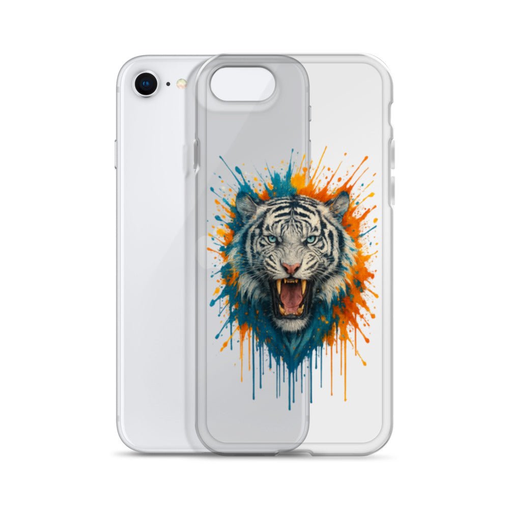 Paint Splash White Tiger - Clear Case for iPhone® - Studio ZD - Studio ZD - 