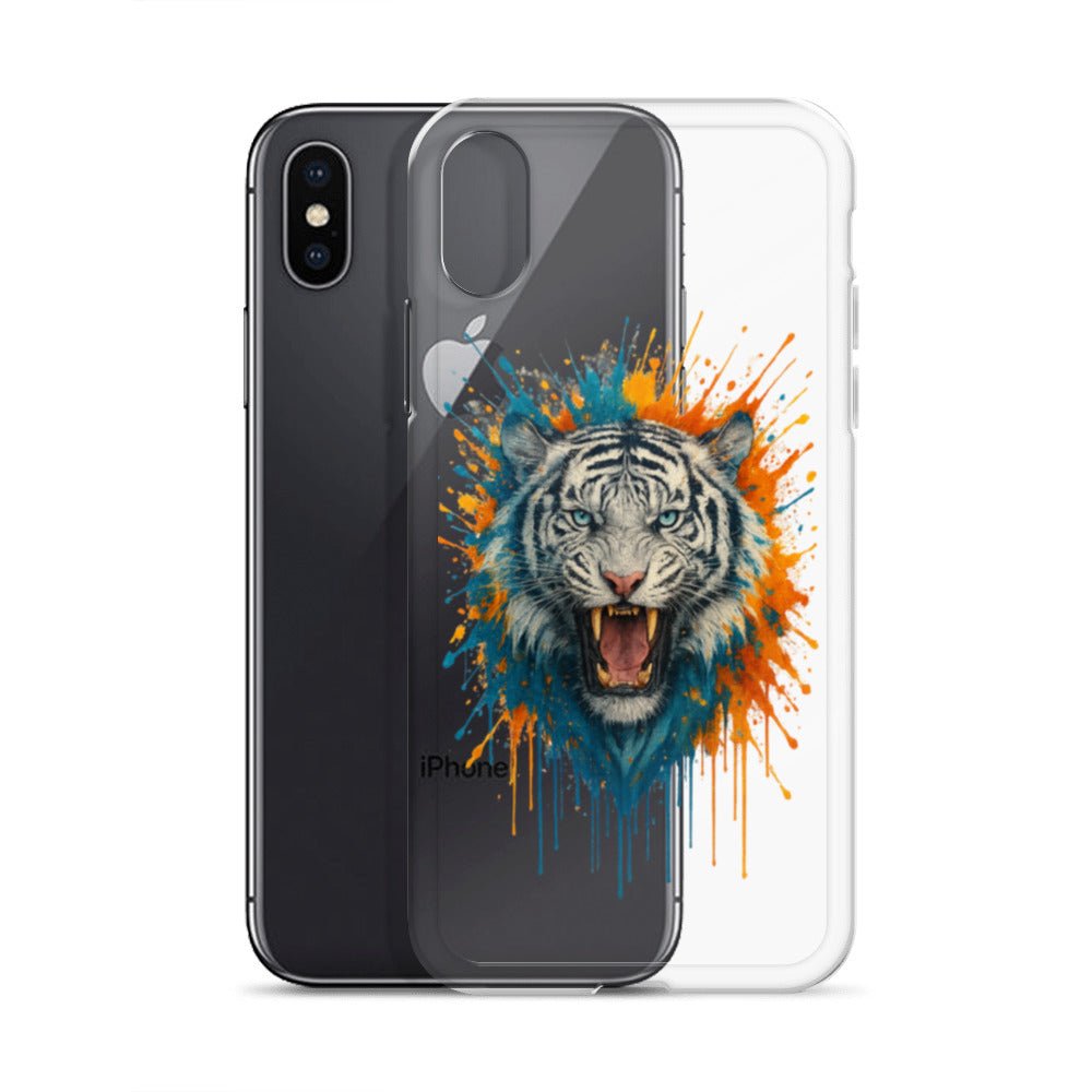 Paint Splash White Tiger - Clear Case for iPhone® - Studio ZD - Studio ZD - 