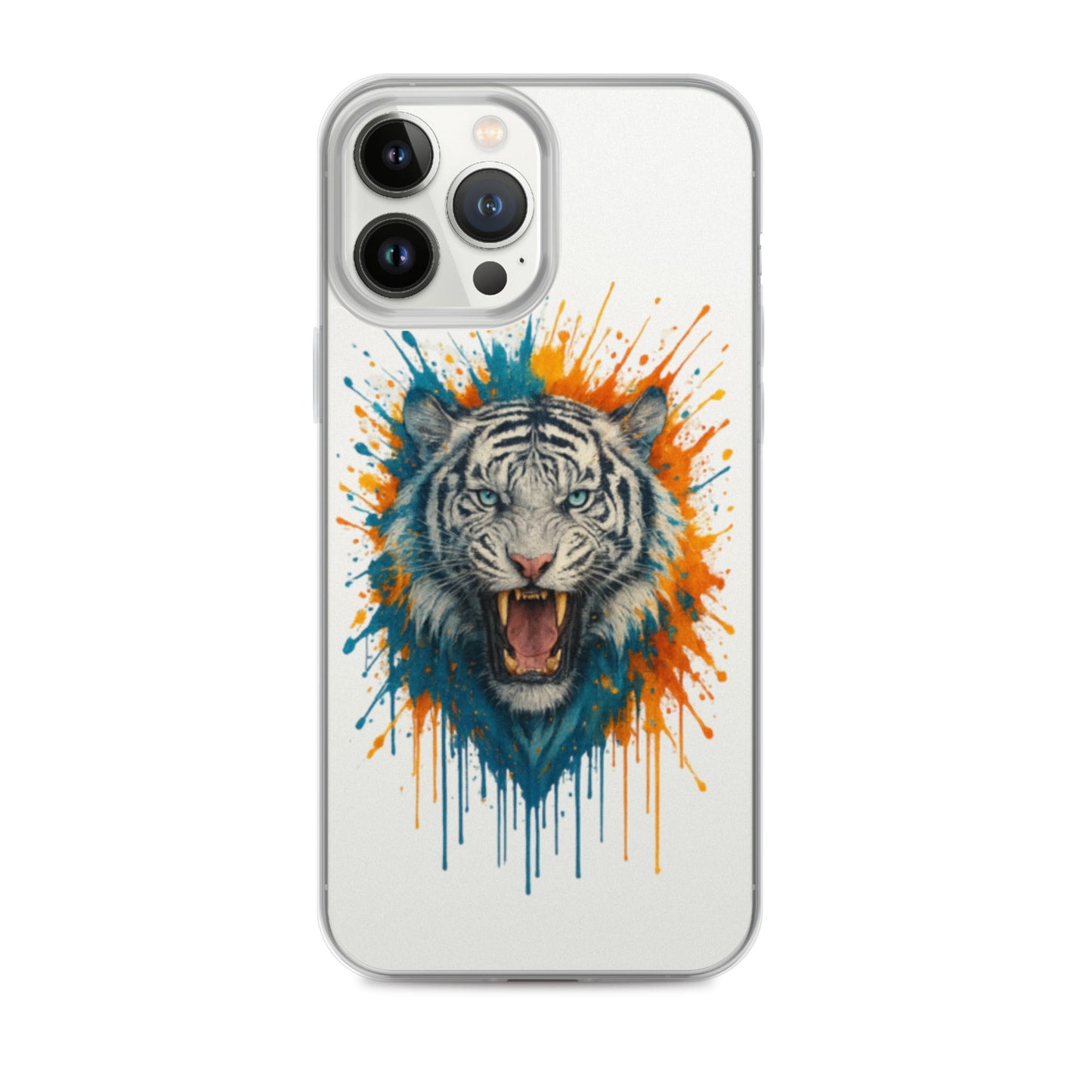 Paint Splash White Tiger - Clear Case for iPhone® - Studio ZD - Studio ZD - 