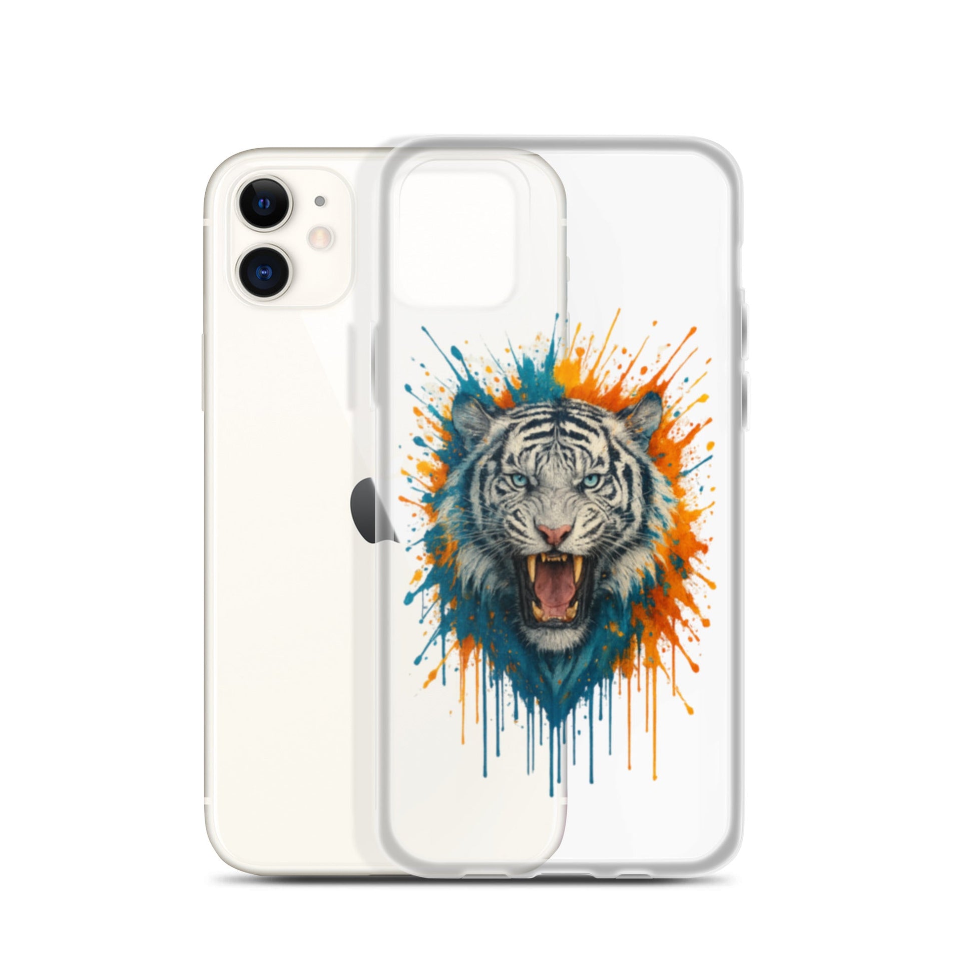 Paint Splash White Tiger - Clear Case for iPhone® - Studio ZD - Studio ZD - 