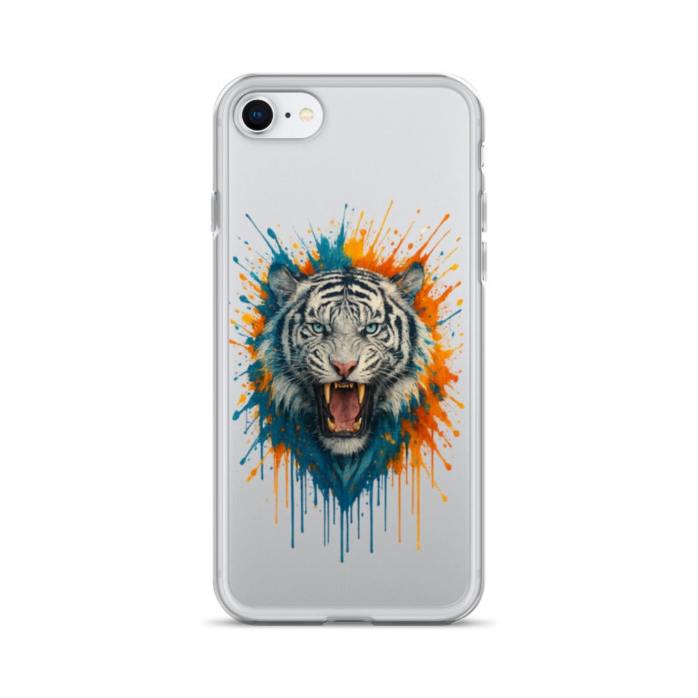 Paint Splash White Tiger - Clear Case for iPhone® - Studio ZD - Studio ZD - 