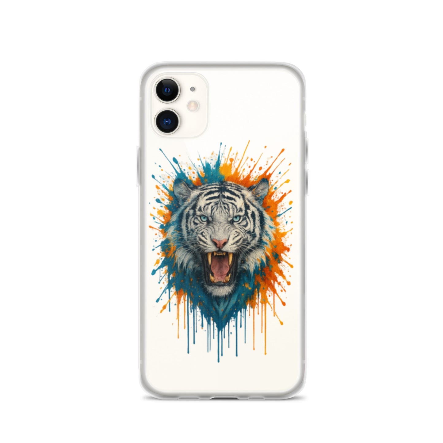Paint Splash White Tiger - Clear Case for iPhone® - Studio ZD - Studio ZD - 