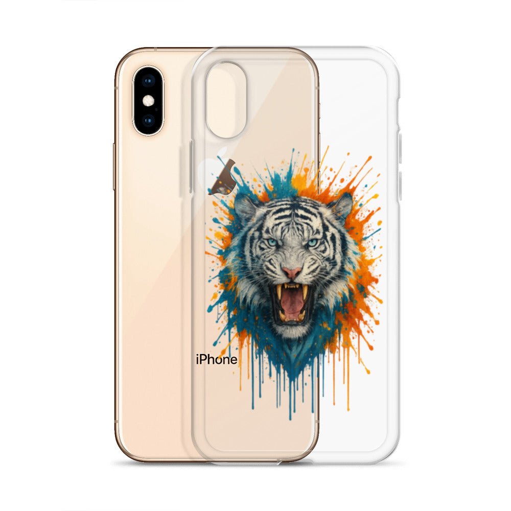 Paint Splash White Tiger - Clear Case for iPhone® - Studio ZD - Studio ZD - 