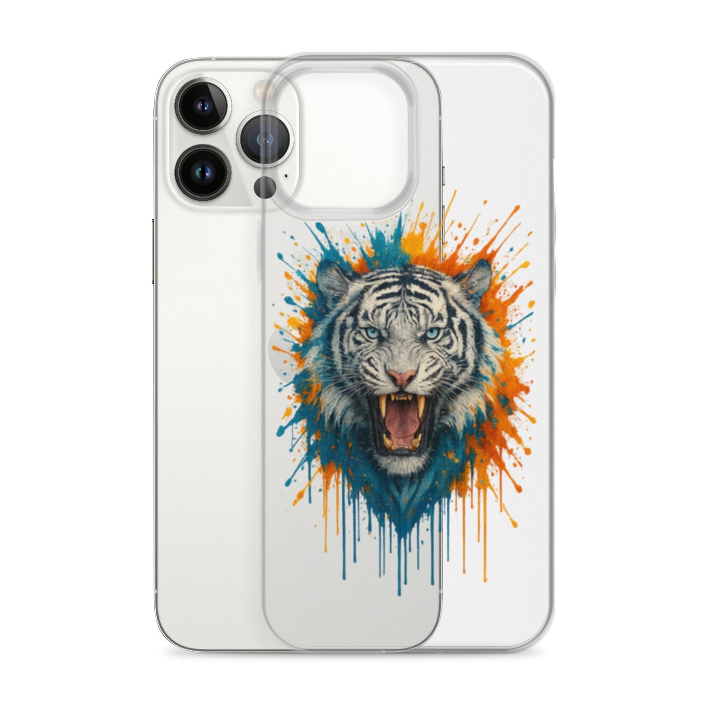 Paint Splash White Tiger - Clear Case for iPhone® - Studio ZD - Studio ZD - 