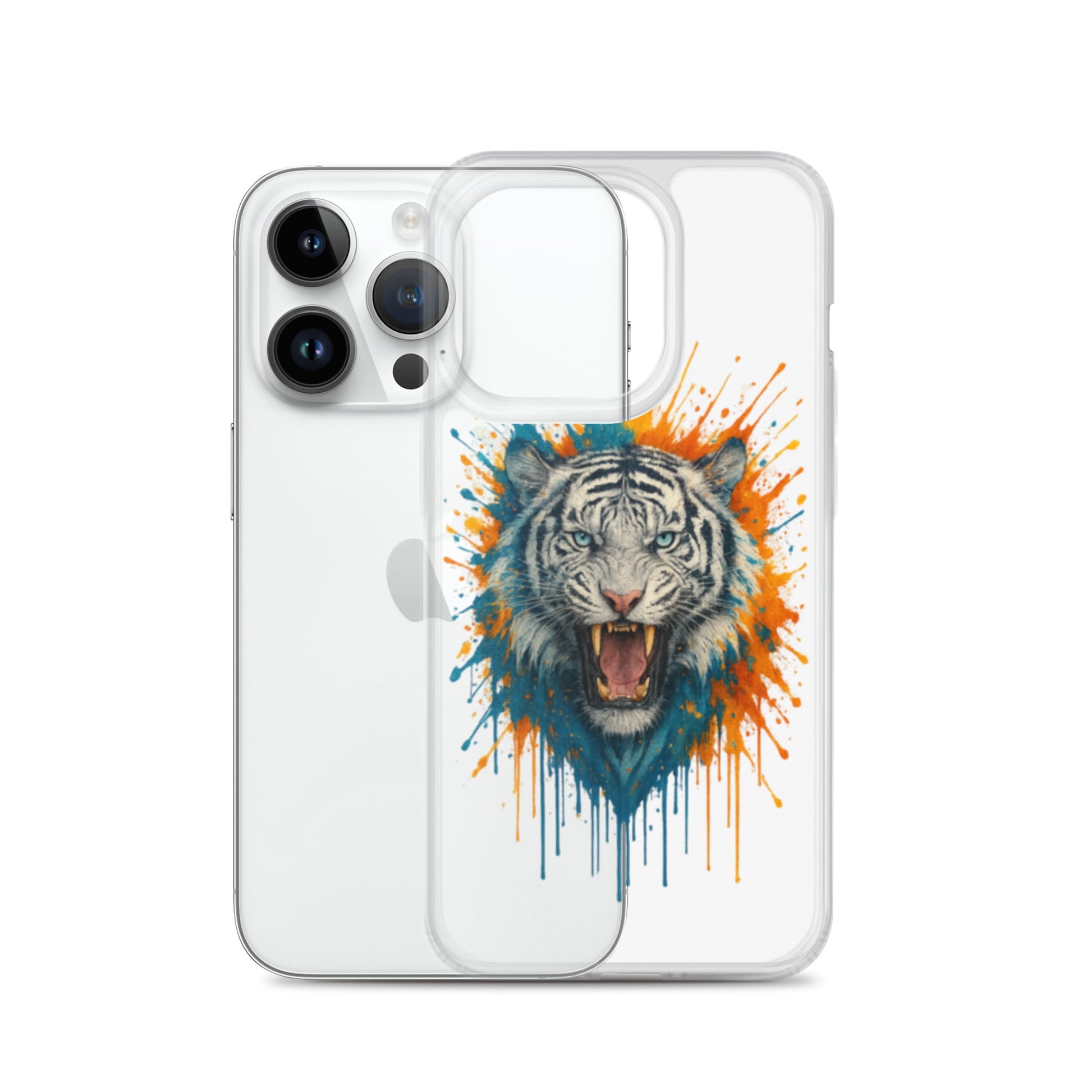 Paint Splash White Tiger - Clear Case for iPhone® - Studio ZD - Studio ZD - 