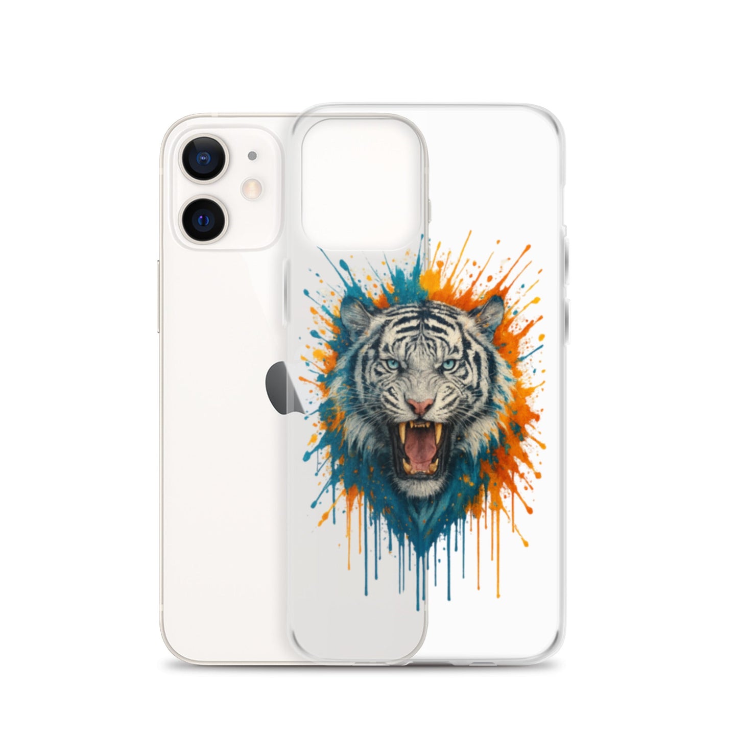 Paint Splash White Tiger - Clear Case for iPhone® - Studio ZD - Studio ZD - 