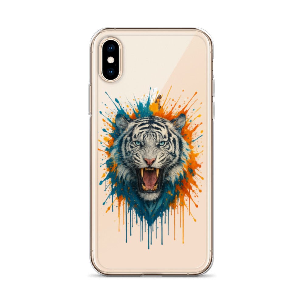 Paint Splash White Tiger - Clear Case for iPhone® - Studio ZD - Studio ZD - 