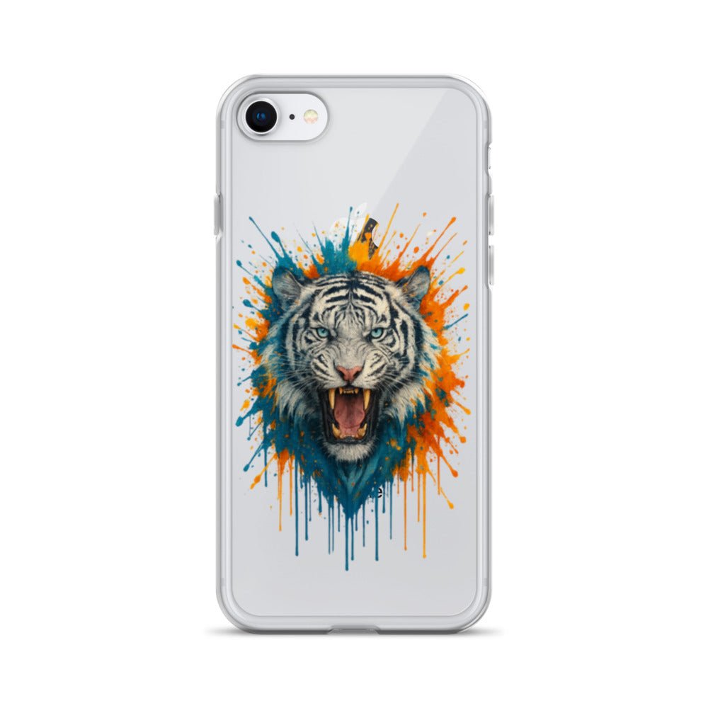 Paint Splash White Tiger - Clear Case for iPhone® - Studio ZD - Studio ZD - 