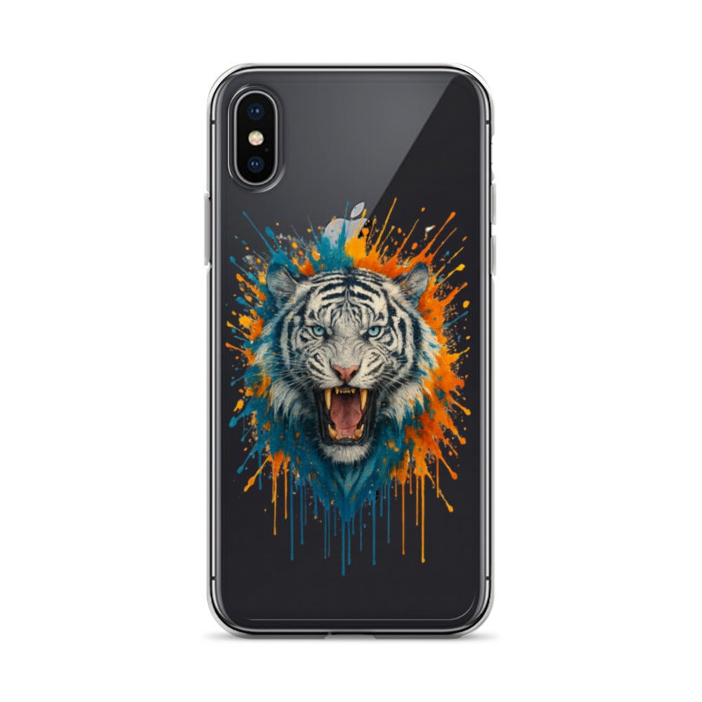 Paint Splash White Tiger - Clear Case for iPhone® - Studio ZD - Studio ZD - 