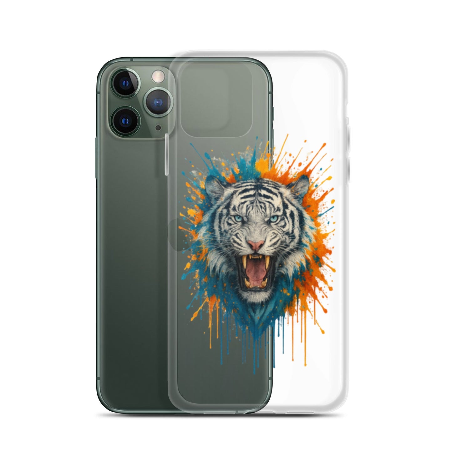 Paint Splash White Tiger - Clear Case for iPhone® - Studio ZD - Studio ZD - 