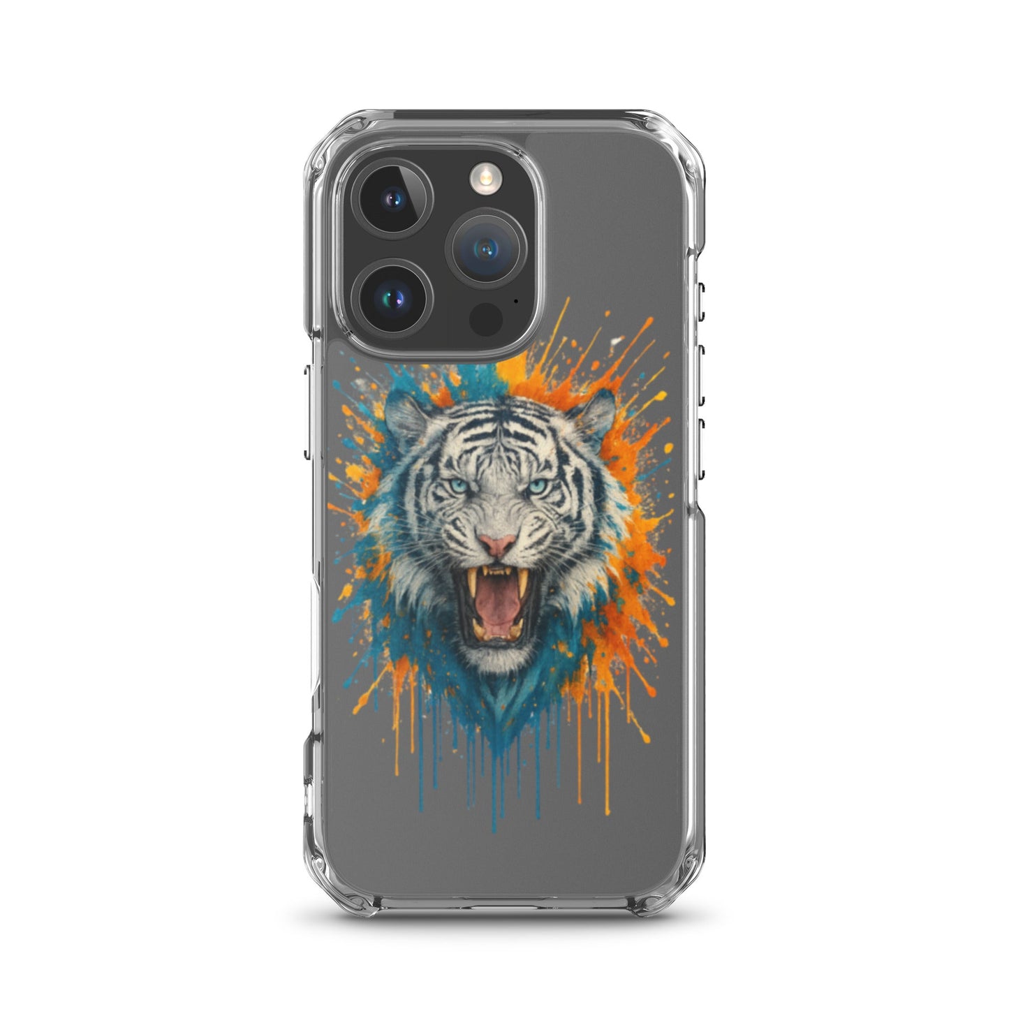 Paint Splash White Tiger - Clear Case for iPhone® - Studio ZD - Studio ZD - 