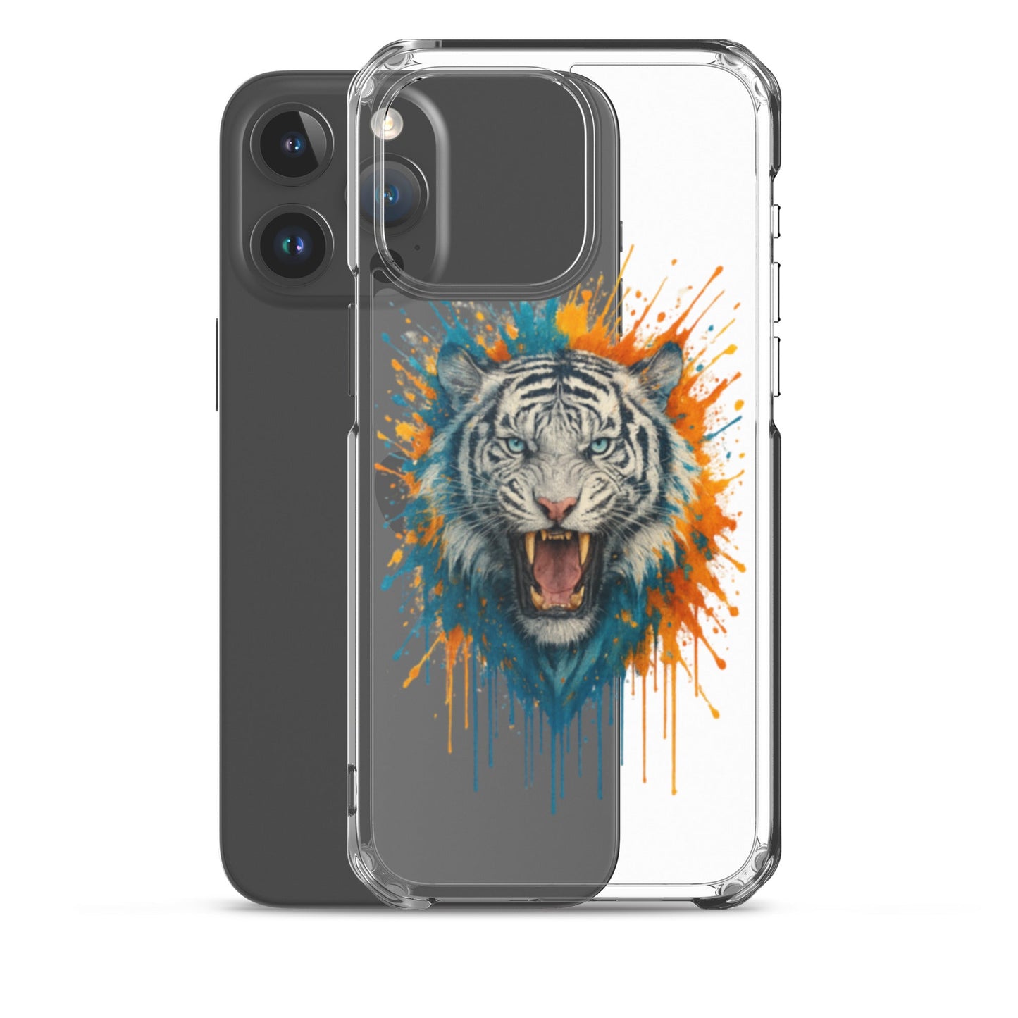 Paint Splash White Tiger - Clear Case for iPhone® - Studio ZD - Studio ZD - 