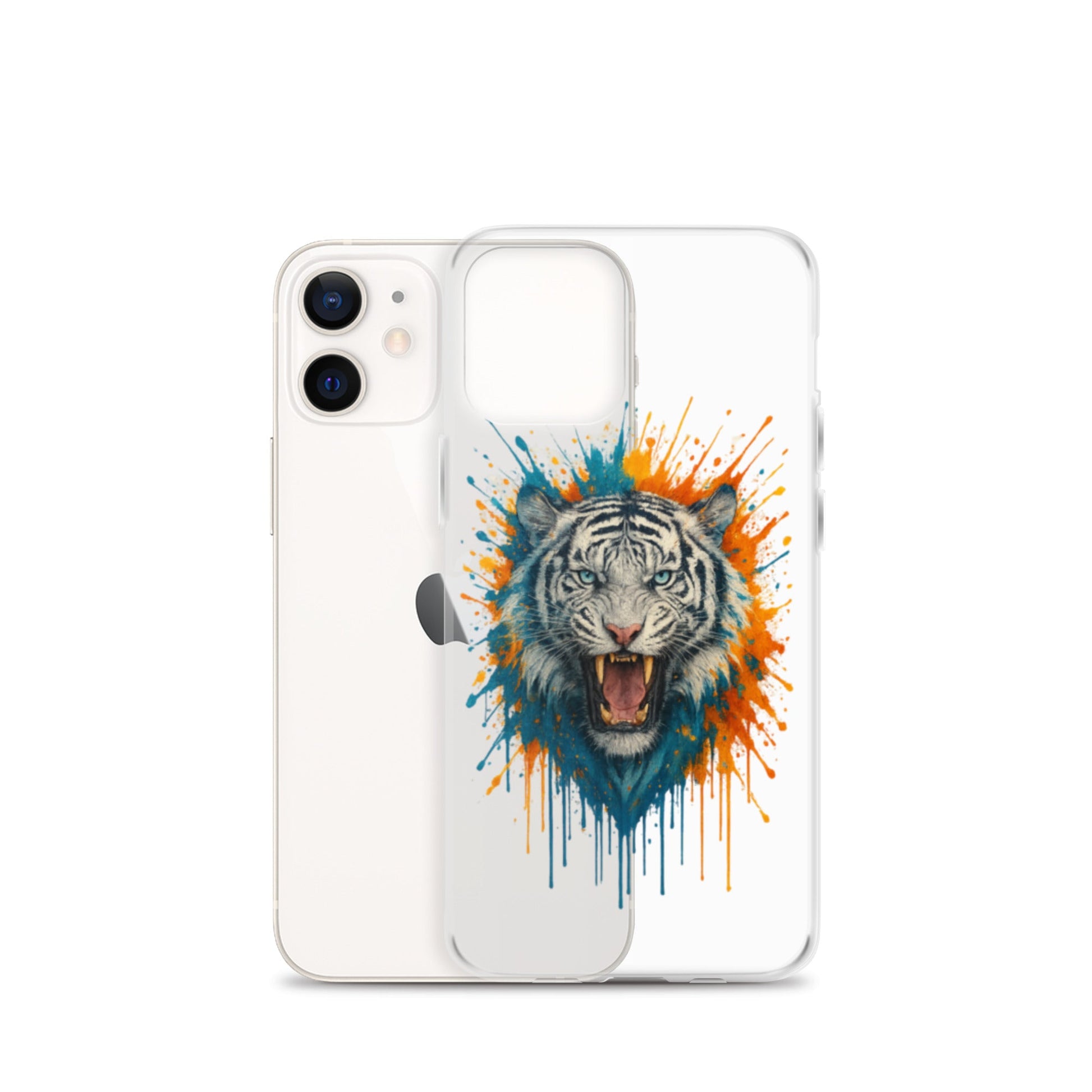 Paint Splash White Tiger - Clear Case for iPhone® - Studio ZD - Studio ZD - 