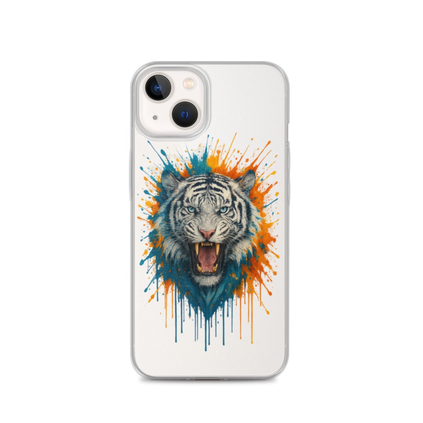 Paint Splash White Tiger - Clear Case for iPhone® - Studio ZD - Studio ZD - 