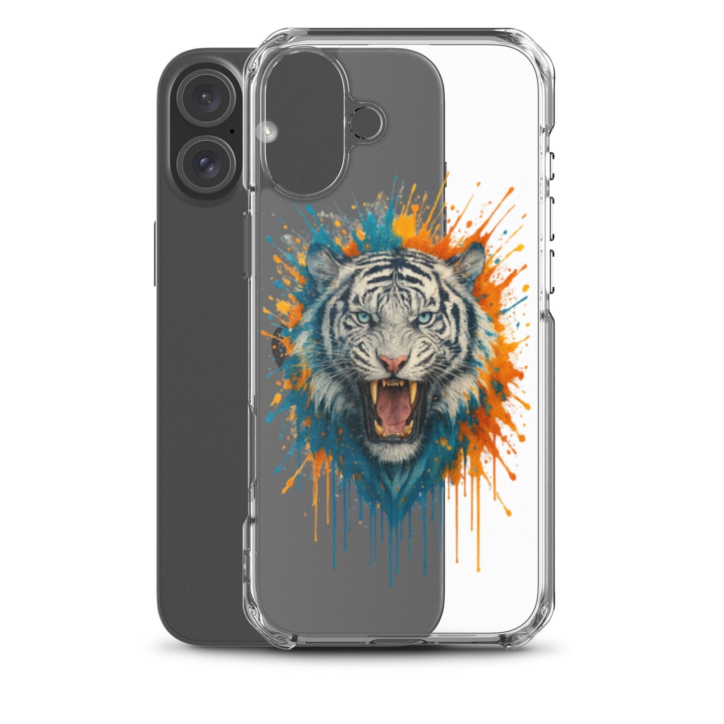 Paint Splash White Tiger - Clear Case for iPhone® - Studio ZD - Studio ZD - 