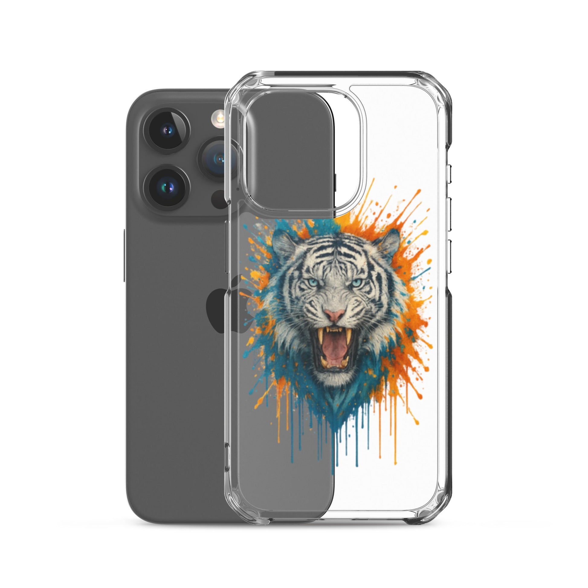 Paint Splash White Tiger - Clear Case for iPhone® - Studio ZD - Studio ZD - 