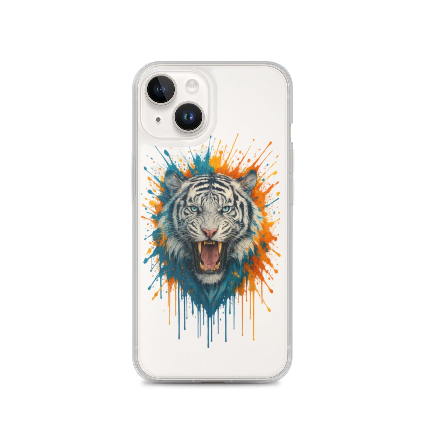 Paint Splash White Tiger - Clear Case for iPhone® - Studio ZD - Studio ZD - 