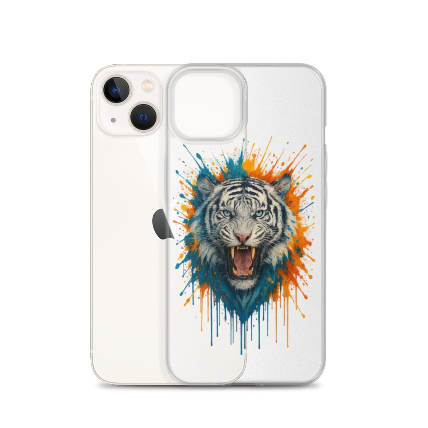 Paint Splash White Tiger - Clear Case for iPhone® - Studio ZD - Studio ZD - 