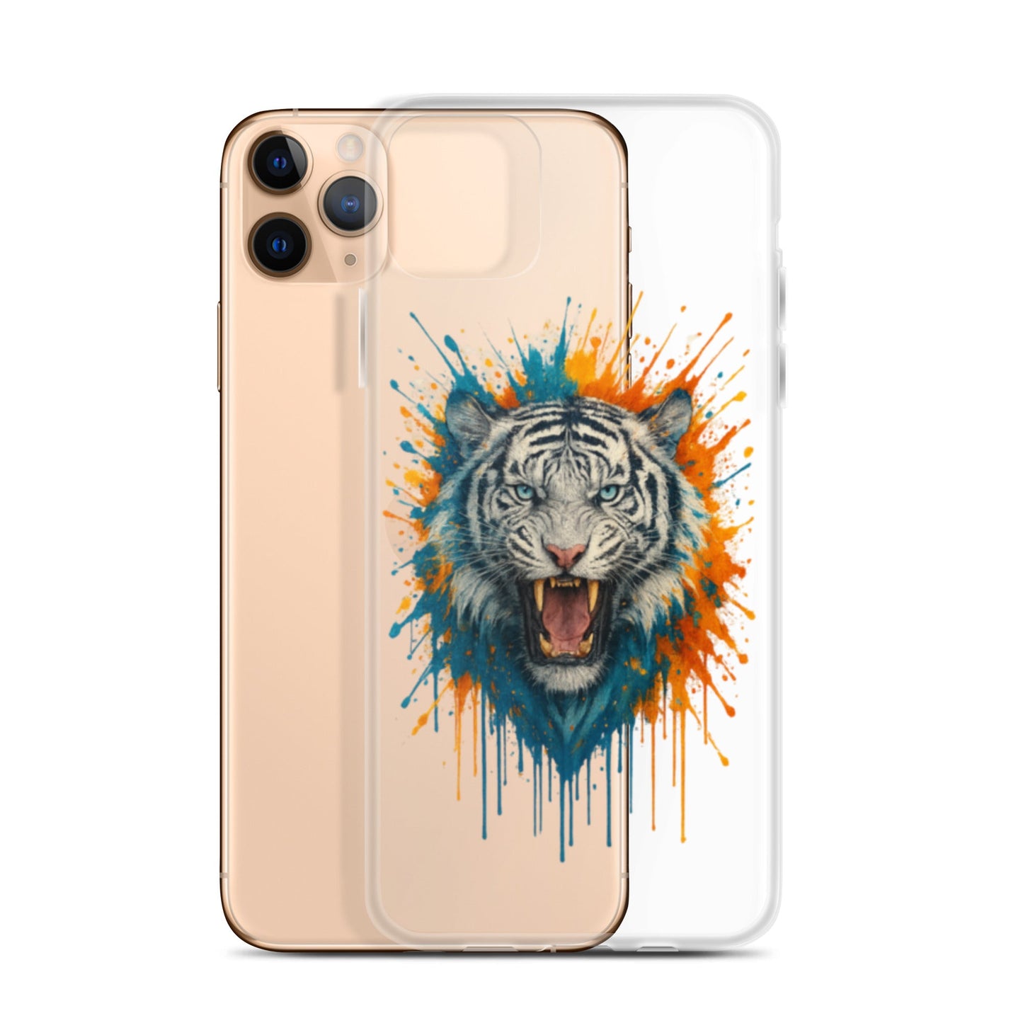Paint Splash White Tiger - Clear Case for iPhone® - Studio ZD - Studio ZD - 