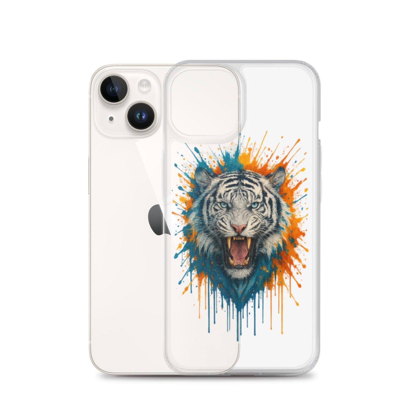 Paint Splash White Tiger - Clear Case for iPhone® - Studio ZD - Studio ZD - 