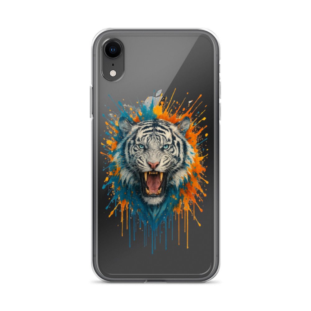Paint Splash White Tiger - Clear Case for iPhone® - Studio ZD - Studio ZD - 