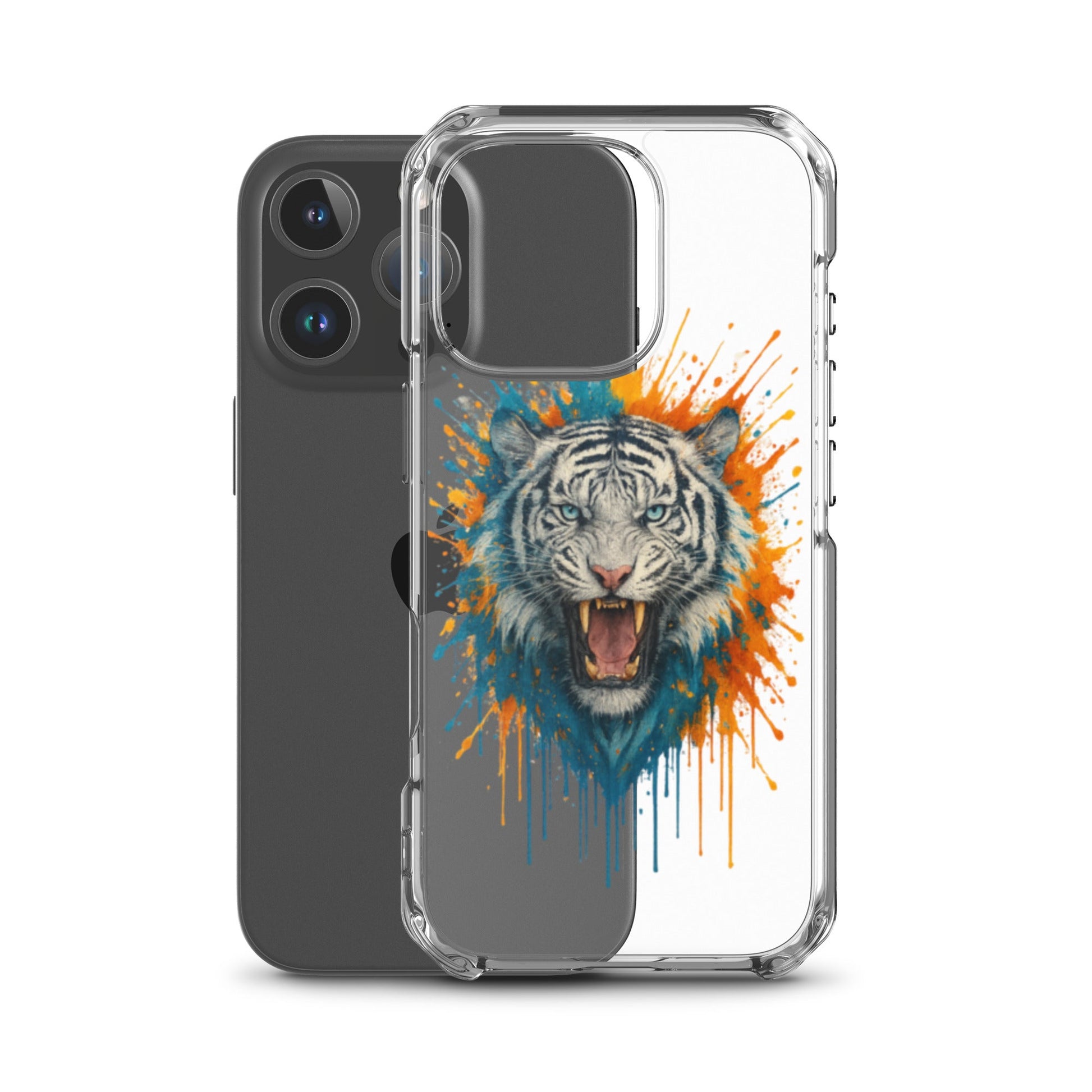 Paint Splash White Tiger - Clear Case for iPhone® - Studio ZD - Studio ZD - 