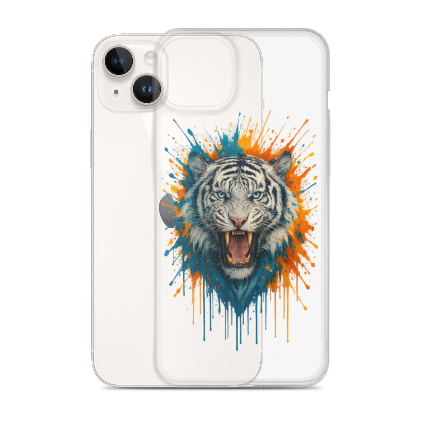 Paint Splash White Tiger - Clear Case for iPhone® - Studio ZD - Studio ZD - 