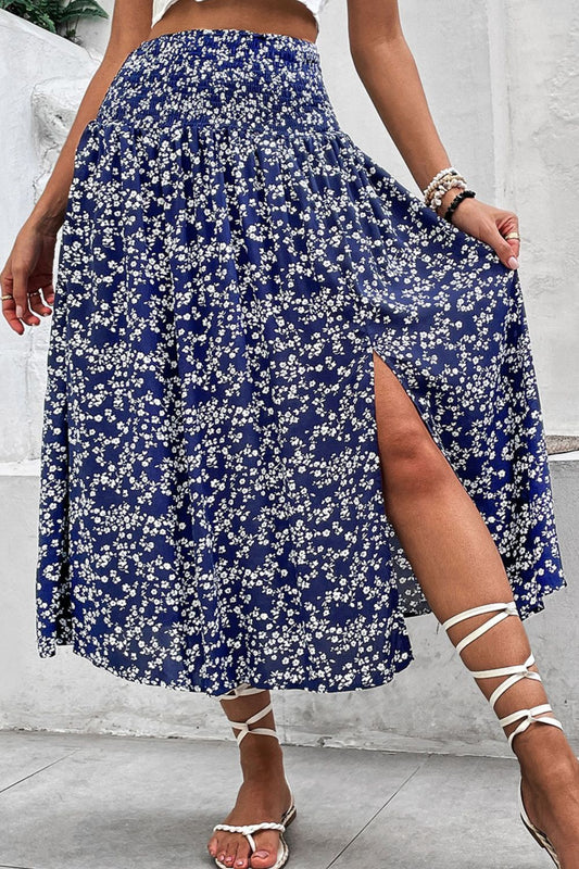 Perfee Ditsy Floral Slit High Waist Skirt - Studio ZD - 