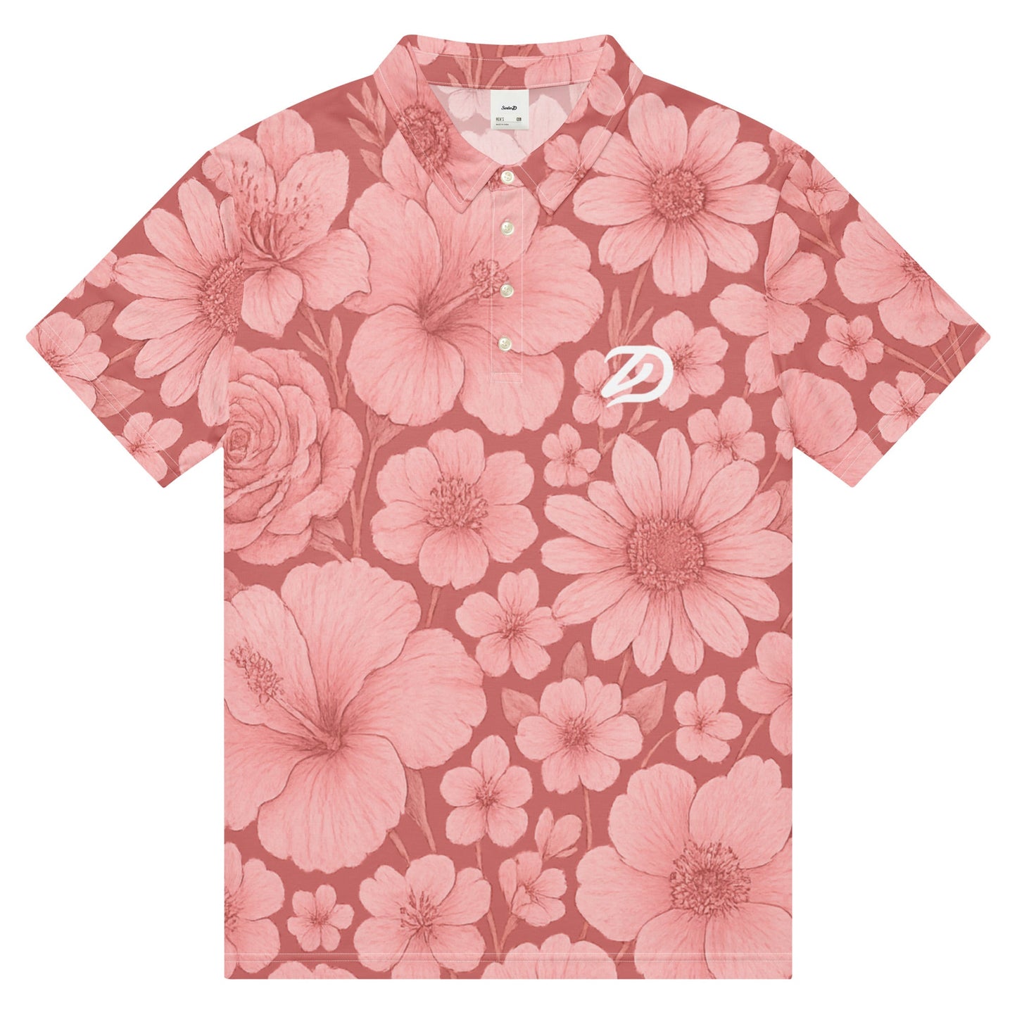Pink Floral Escape - Men’s Slim Fit Polo - Studio ZD - Studio ZD - 