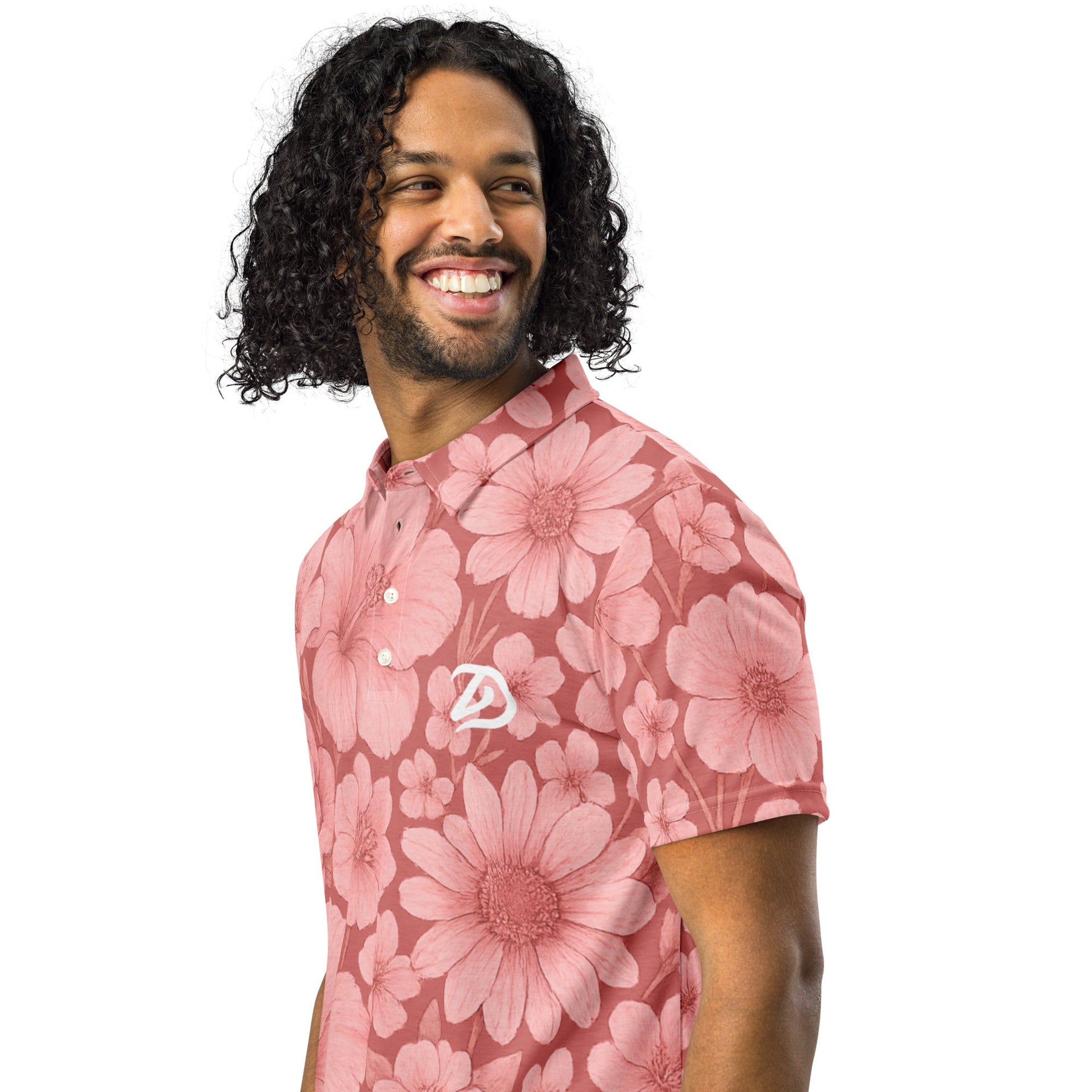 Pink Floral Escape - Men’s Slim Fit Polo - Studio ZD - Studio ZD - 
