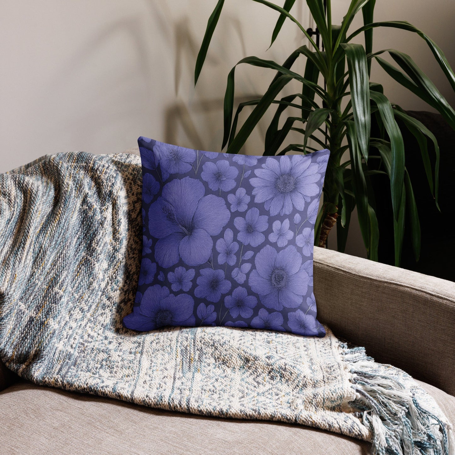 Purple Floral Escape - Premium Pillow - Studio ZD - CUT-SEW