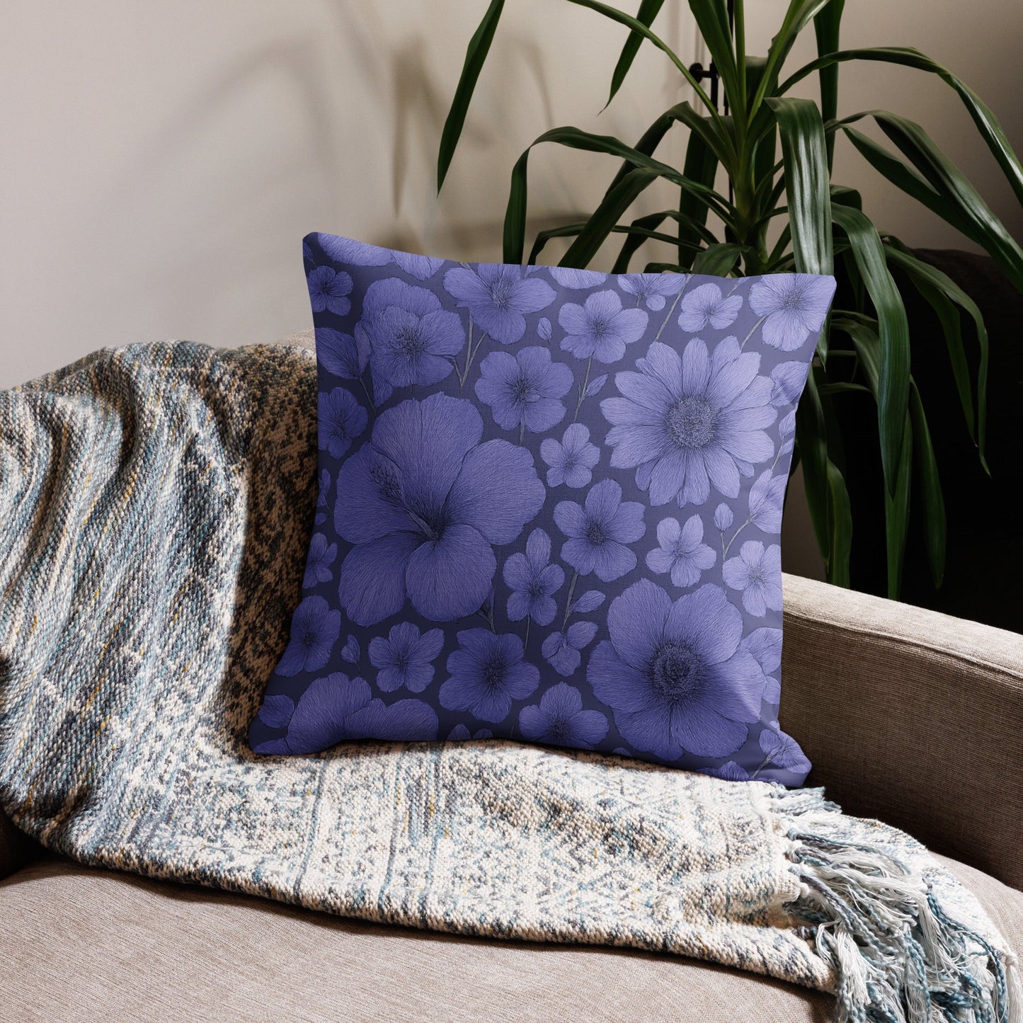 Purple Floral Escape - Premium Pillow - Studio ZD - CUT-SEW
