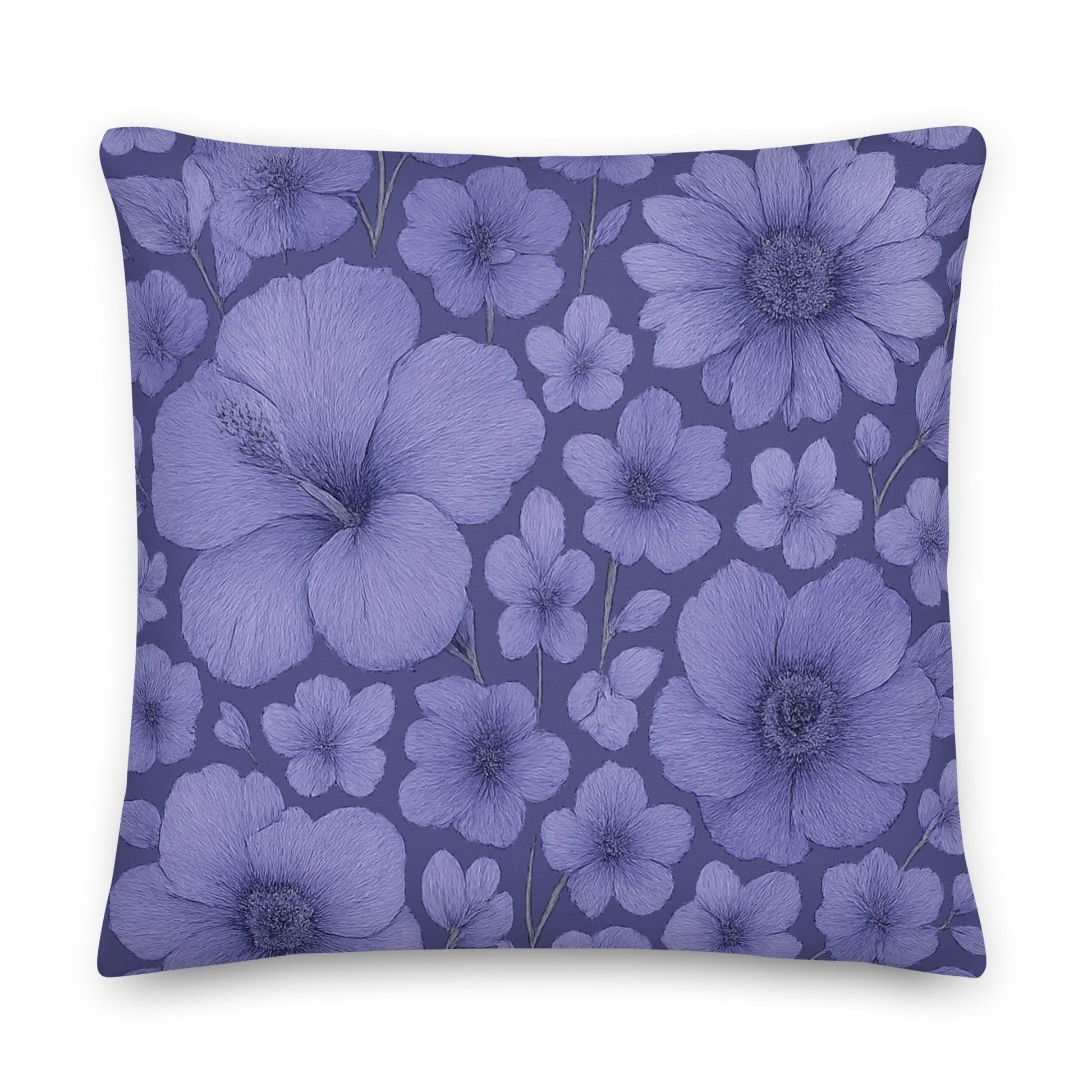 Purple Floral Escape - Premium Pillow - Studio ZD - CUT-SEW