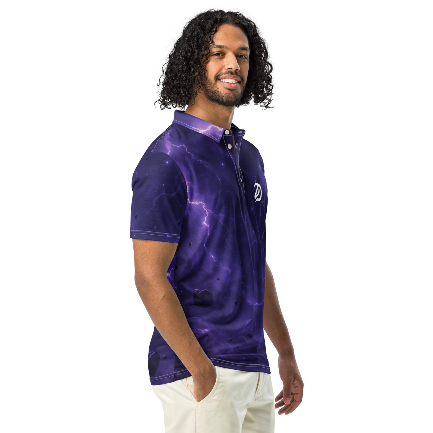 Royal Cosmic Storm - Men’s Slim Fit Polo - Golf ZD - Studio ZD - 