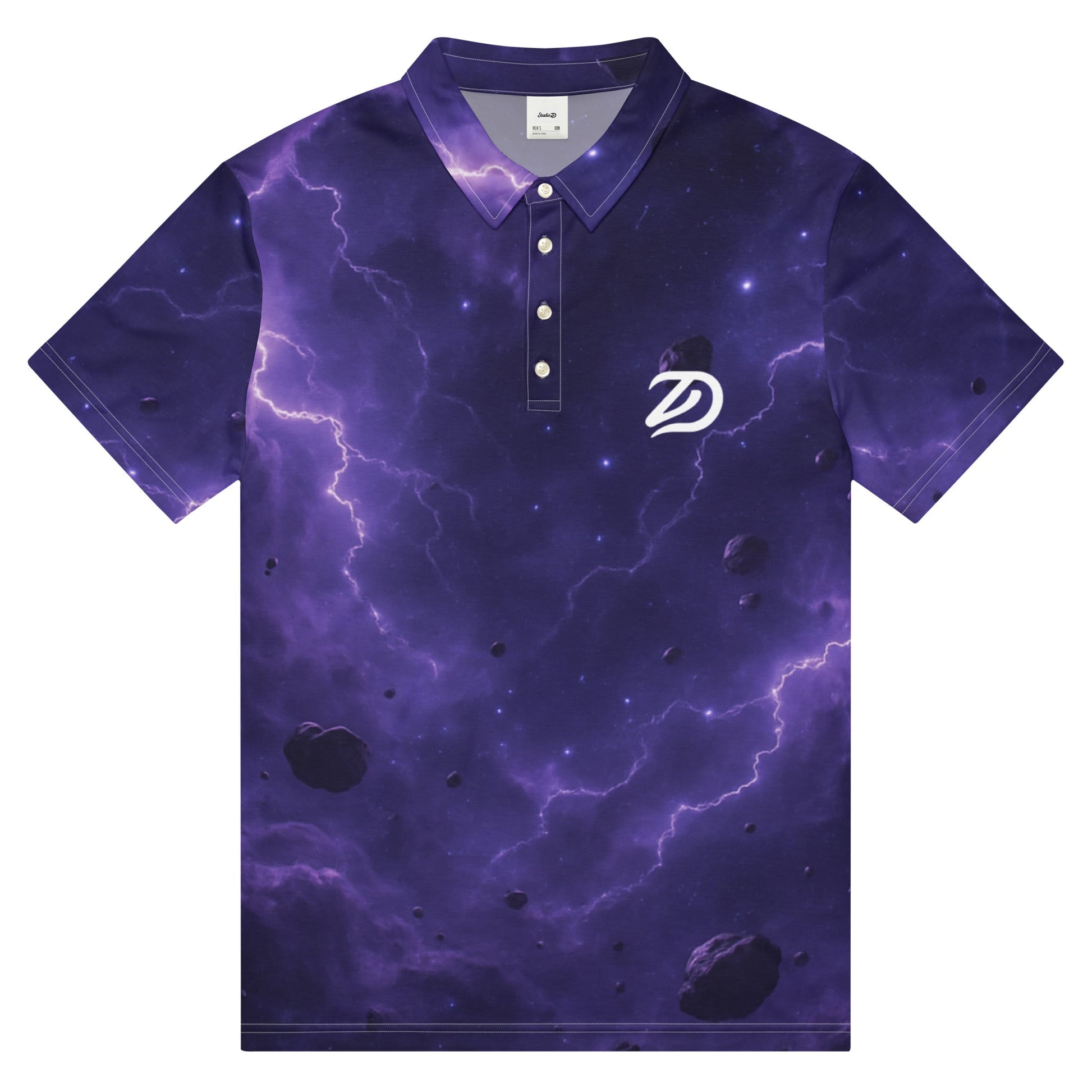 Royal Cosmic Storm - Men’s Slim Fit Polo - Golf ZD - Studio ZD - 