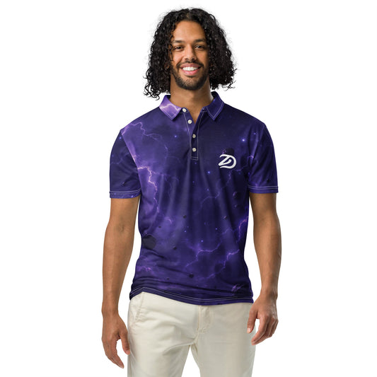 Royal Cosmic Storm - Men’s Slim Fit Polo - Golf ZD - Studio ZD - 
