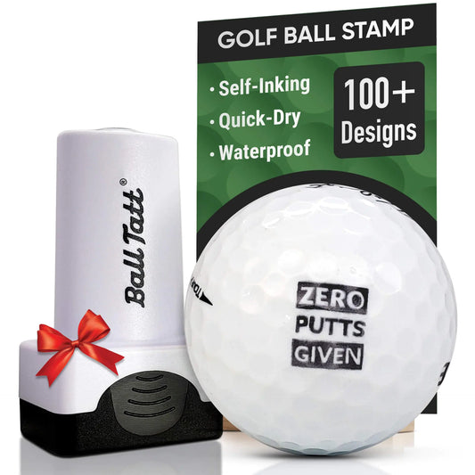 Ball Tatt - Zero Putts Given Golf Ball Stamp Golf Ball Stamper Self-Inking Golf Ball Stamp Markers Reusable Golf Ball Marking Tool to Identify Golf Balls Golfer Gift Golfing Accessories