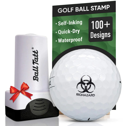 Golf Ball Stamp Self-Inking Golf Ball Stamper Golf Ball Marker Reusable Golf Ball Marking Tool to Identify Golf Balls Golfer Gift Golfing Accessories for Men and Women (Biohazard)