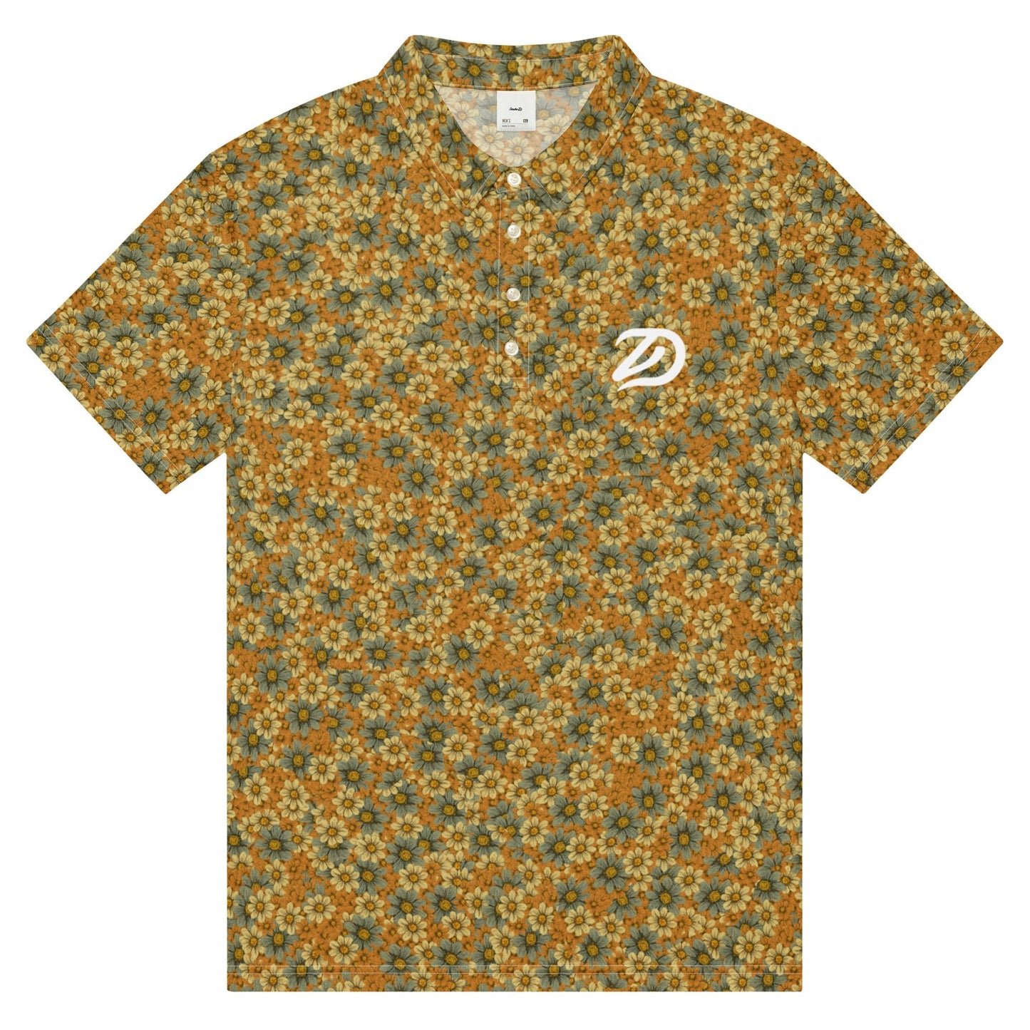 Zen Floral Pattern - Men’s Slim Fit Polo - Golf ZD - Studio ZD - 