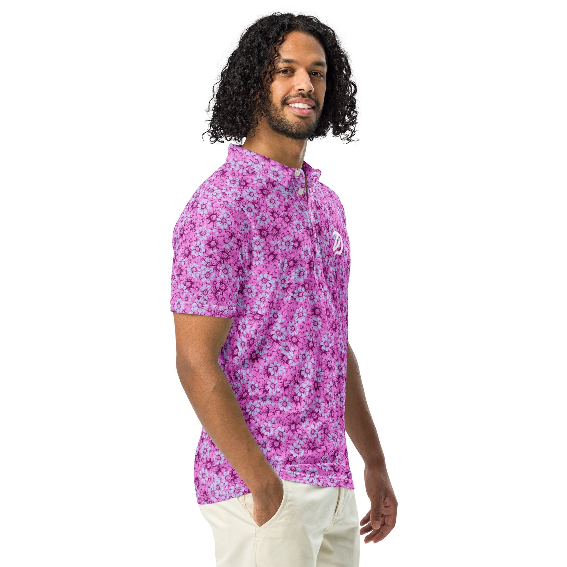 Zen Floral Pattern - Men’s Slim Fit Polo - Golf ZD - Studio ZD - 